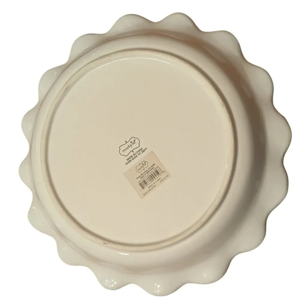 Mud Pie Pie Fixes Everything Fluted Ceramic Pie Plate 11 in.